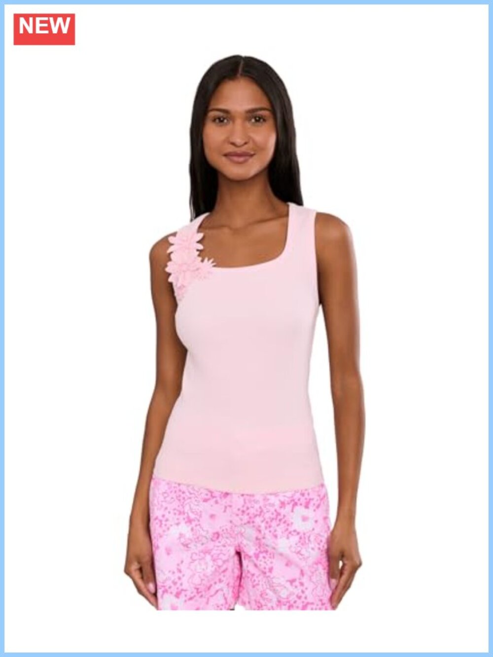 Lilly Pulitzer Sleeveless Knit Tank Top Cotton Spandex Regular Fit Pull-On